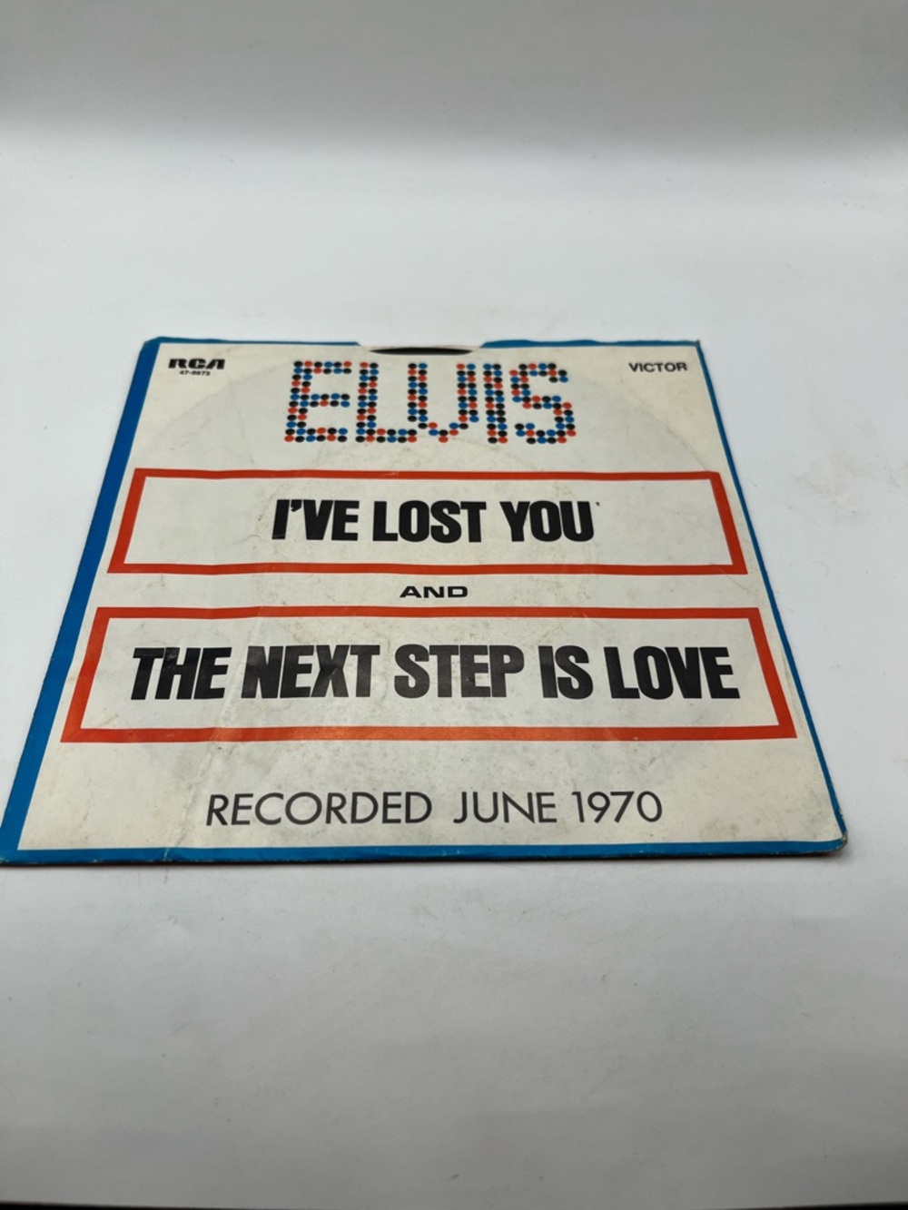 Vintage White and Blue Record Sleeve - Elvis Single Artwork